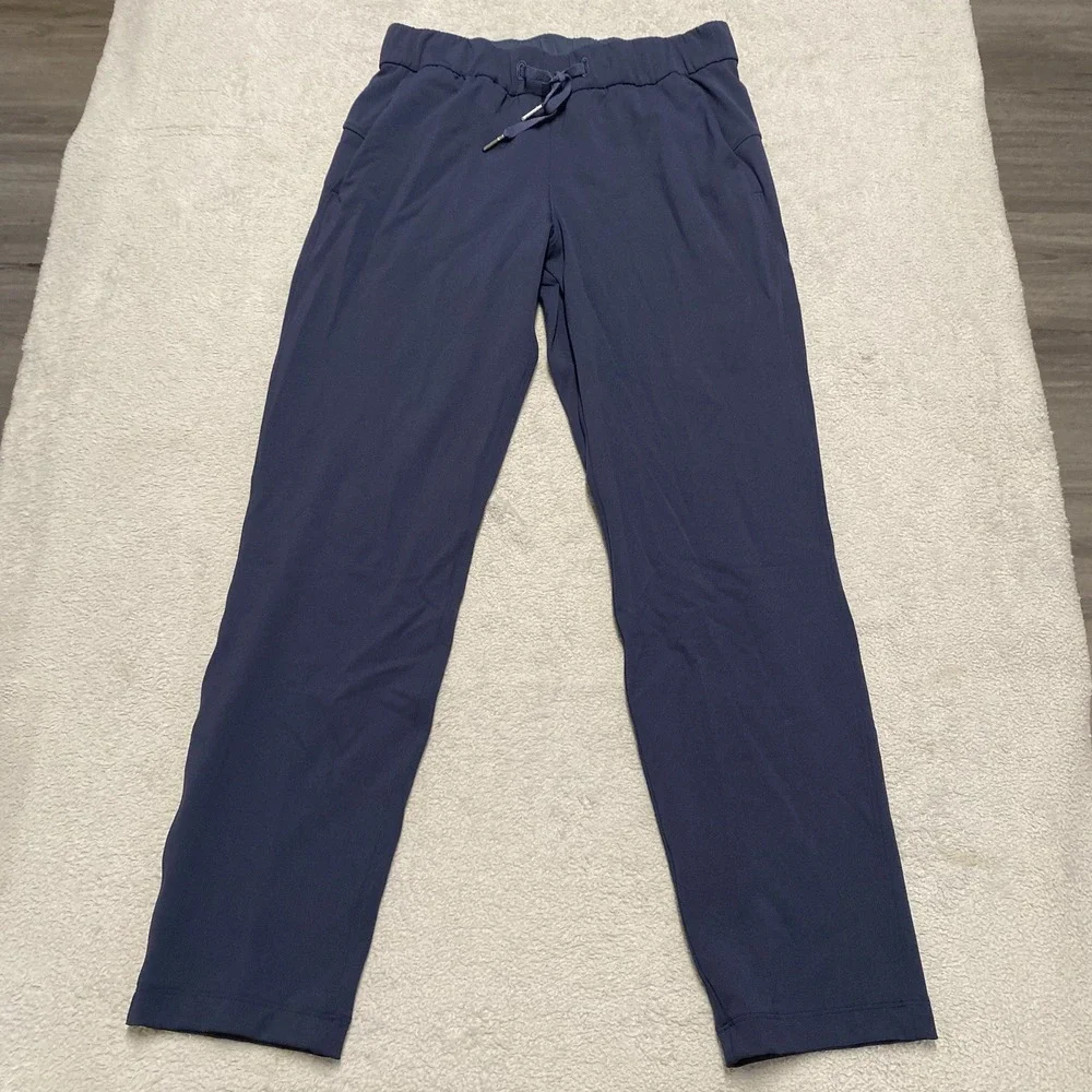 Lululemon On The Fly 7/8 Pant Womens 4 Navy Blue Casual‎ Drawstring